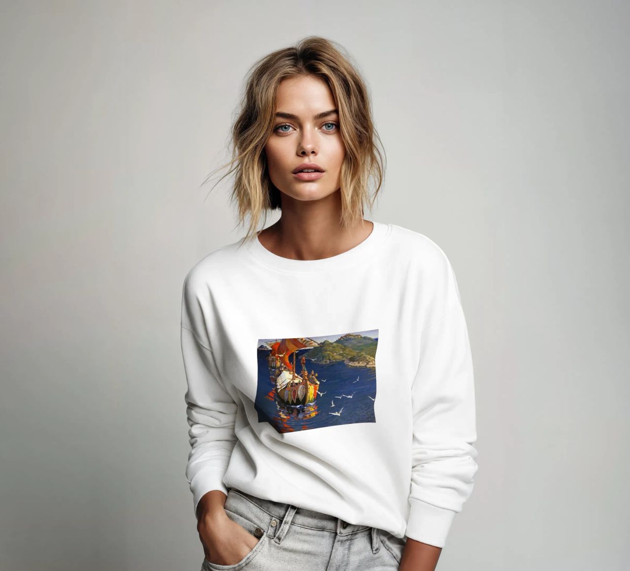 Nicholas Roerich - Guests from Overseas sweatshirt by Timeless Artworks
