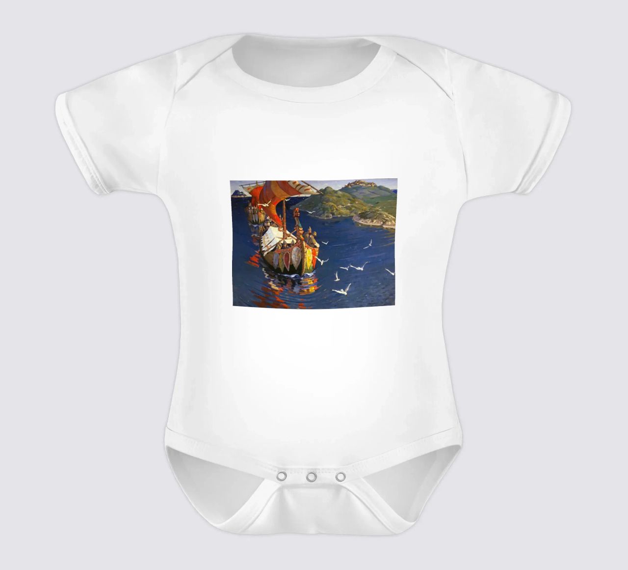 Nicholas Roerich - Guests from Overseas short-sleeve baby romper by Timeless Artworks