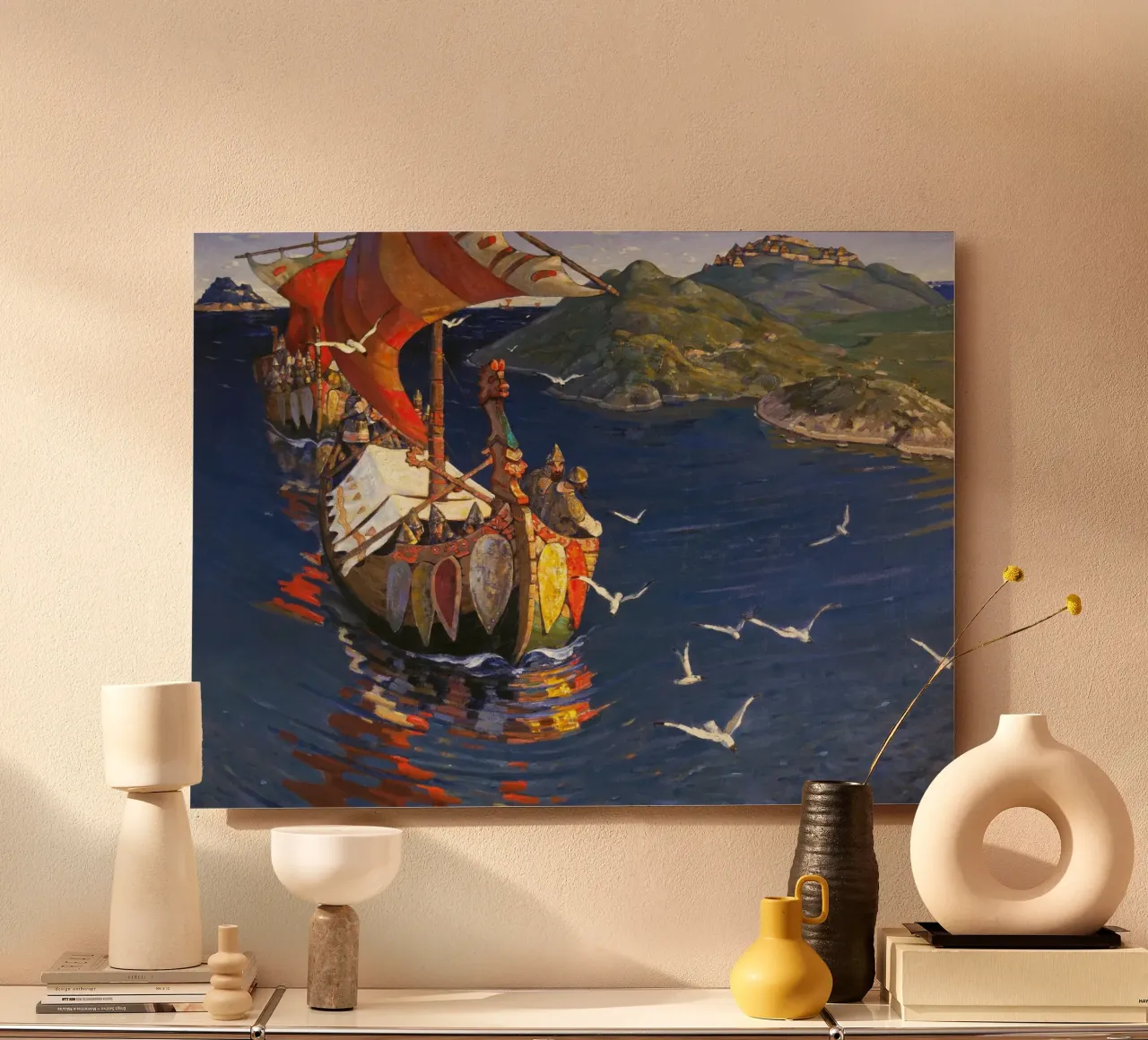 Nicholas Roerich - Ospiti da oltreoceano alluminio dibond da Timeless Artworks