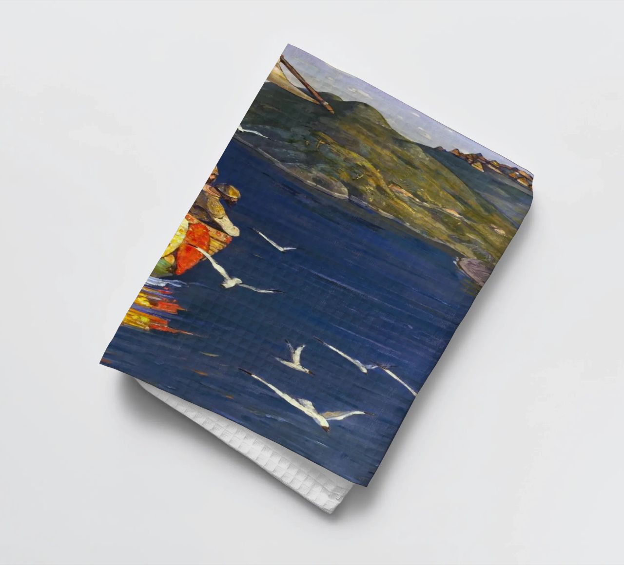 Nicholas Roerich - Guests from Overseas tea towel by Timeless Artworks