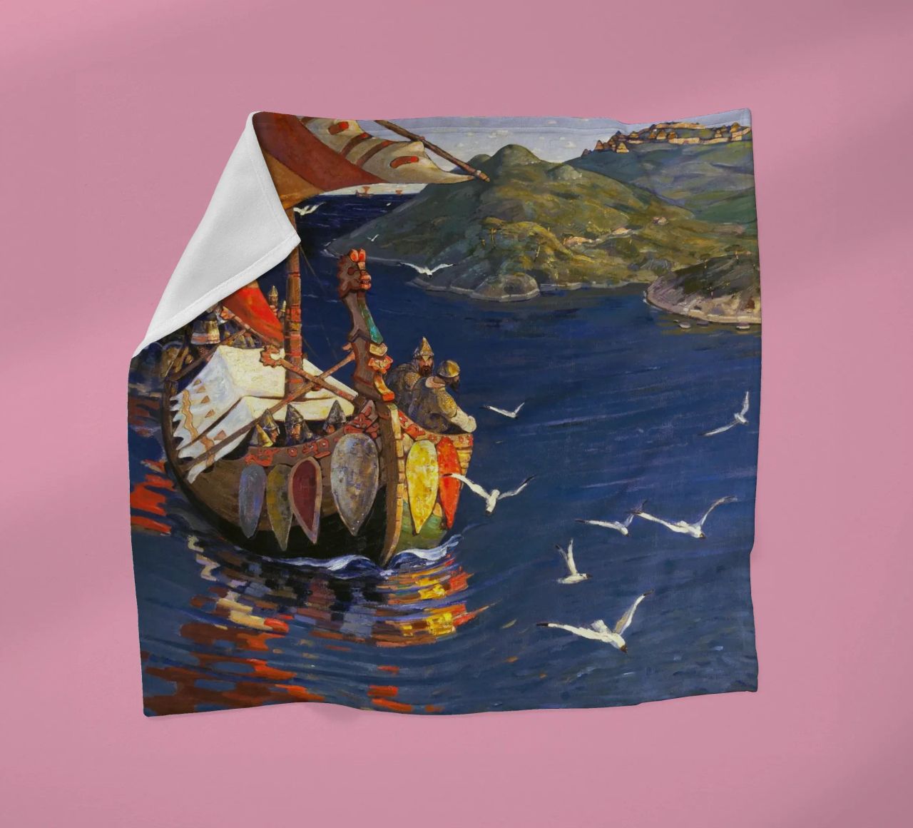 Nicholas Roerich - Guests from Overseas fleece blanket by Timeless Artworks