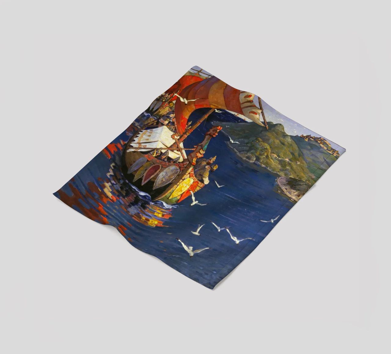 Nicholas Roerich - Guests from Overseas fleece blanket by Timeless Artworks