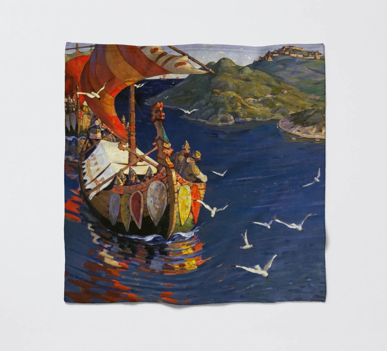 Nicholas Roerich - Guests from Overseas fleece blanket by Timeless Artworks