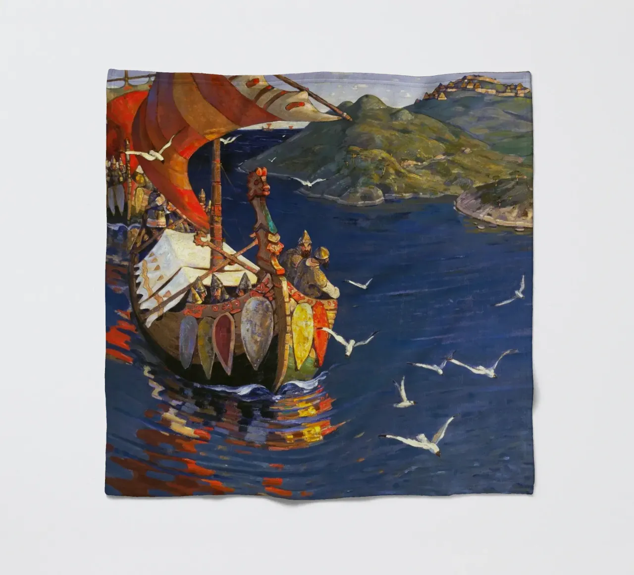 Nicholas Roerich - Invitados de ultramar manta de franela de Timeless Artworks