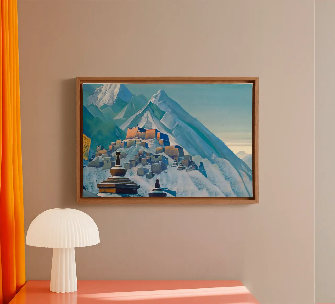 Nicholas Roerich - Tibet Himalayas canvas met Baklijst van Timeless Artworks