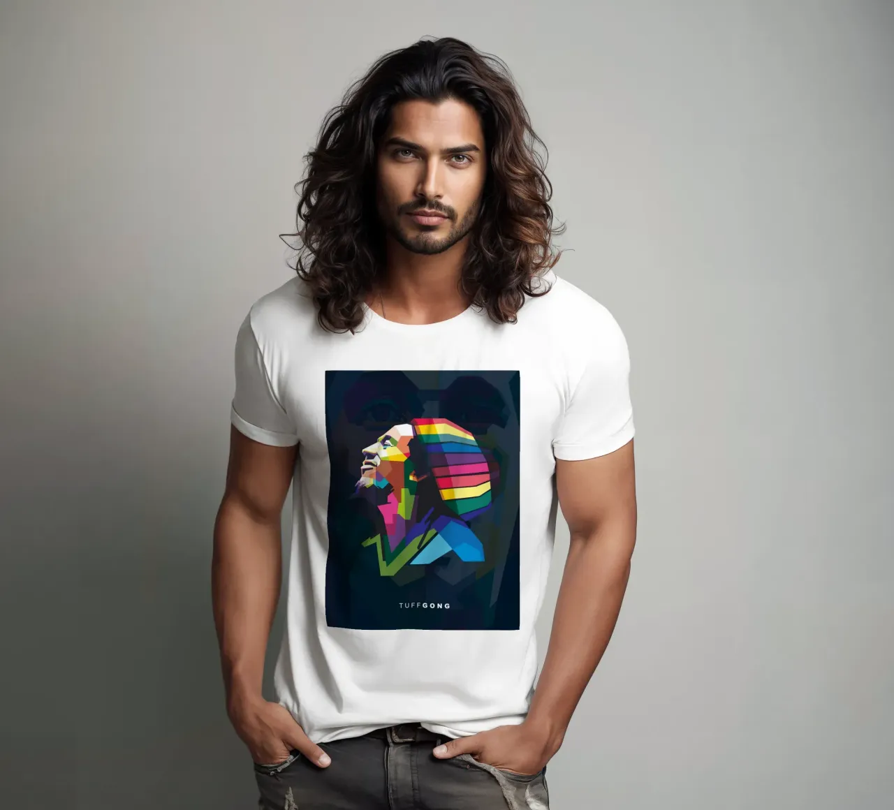 Tuff Gong Pop Art WPAP t-shirt da Alkahfsmart