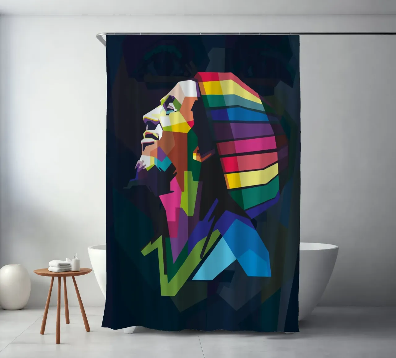 Tuff Gong Pop Art WPAP tenda da doccia da Alkahfsmart