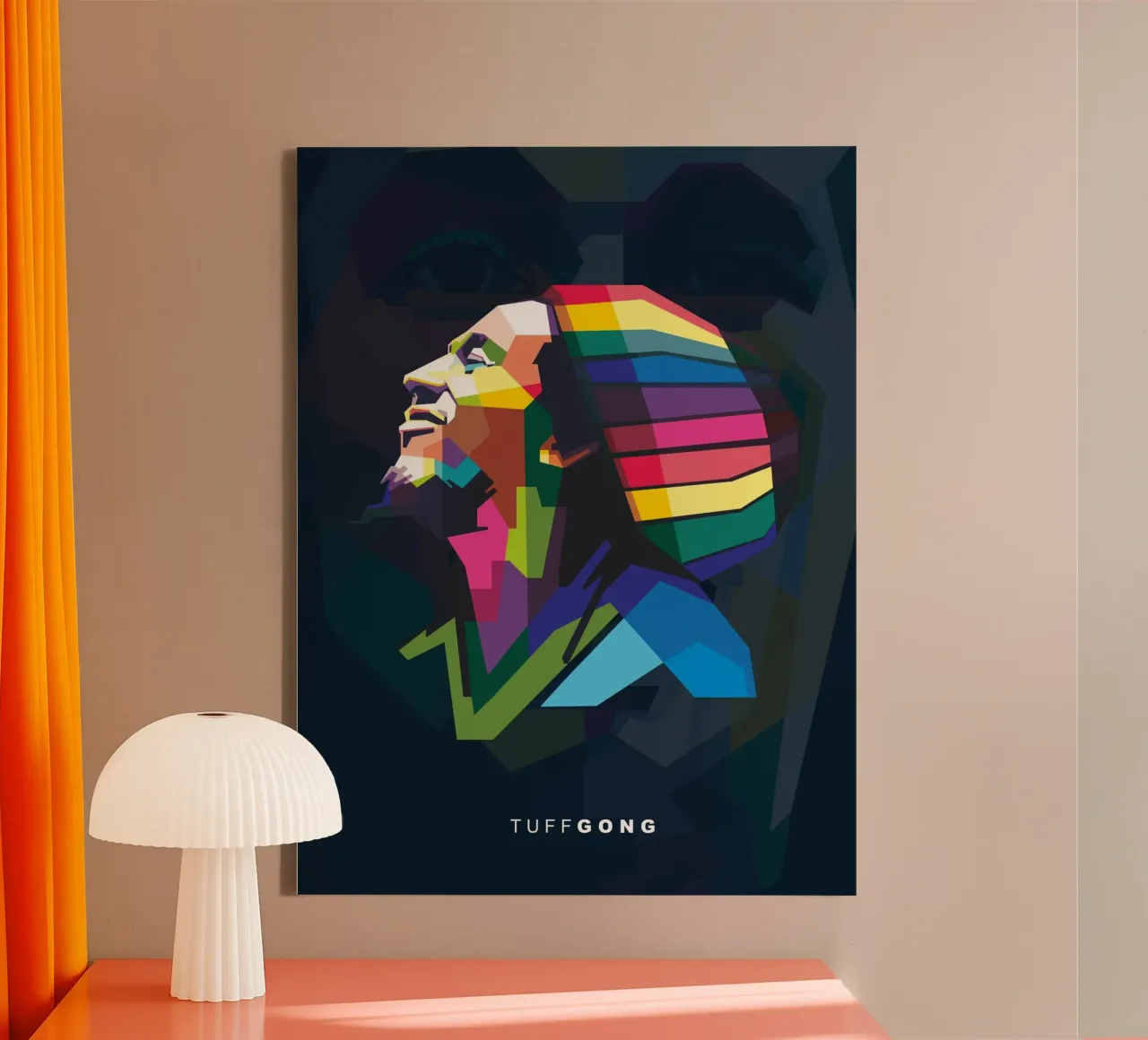 Tuff Gong Pop Art WPAP tela da Alkahfsmart