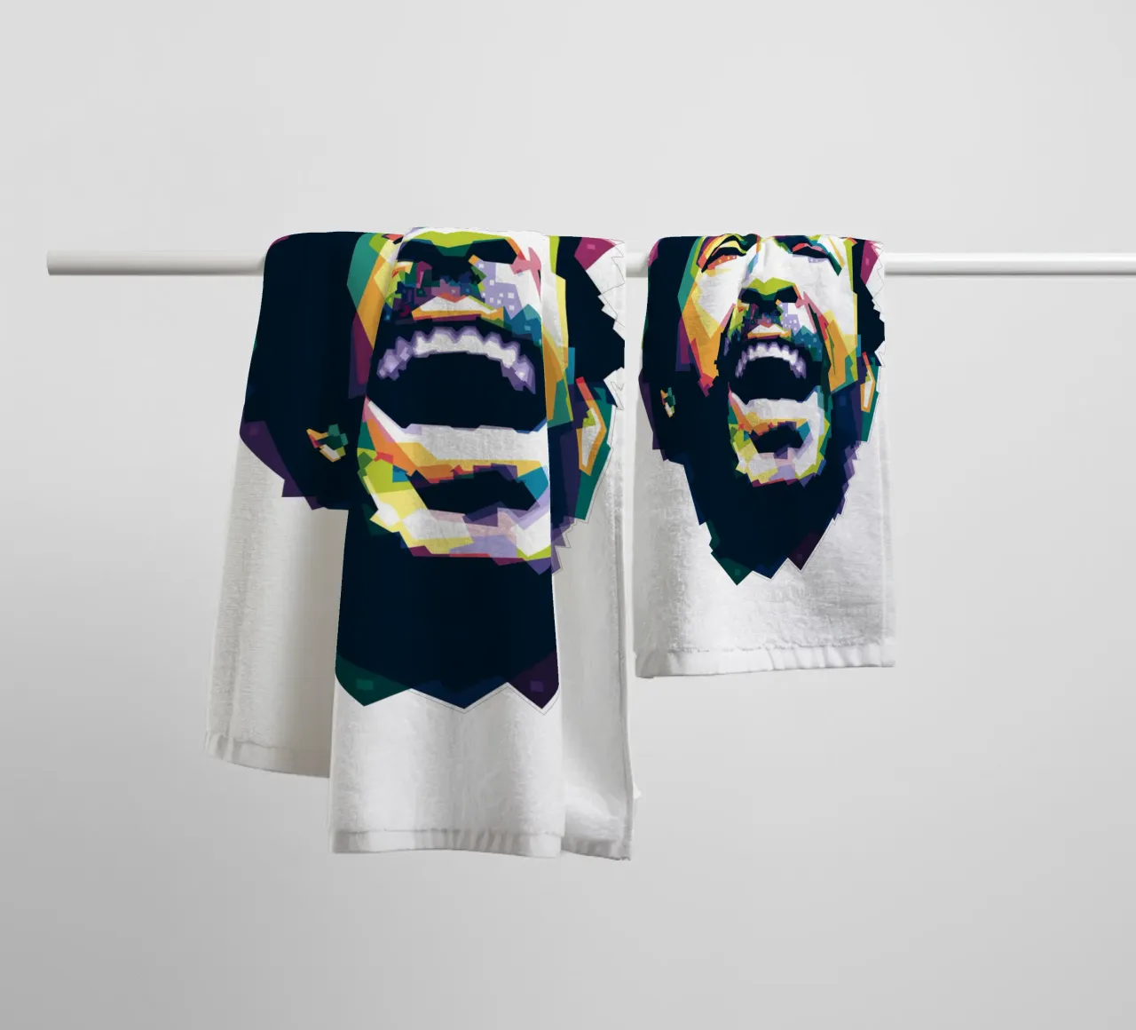 Marvin Gaye Pop Art WPAP towel by Alkahfsmart