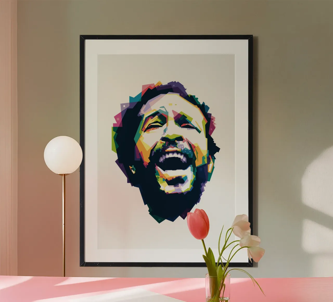 Marvin Gaye Pop Art WPAP poster con telaio in plastica da Alkahfsmart
