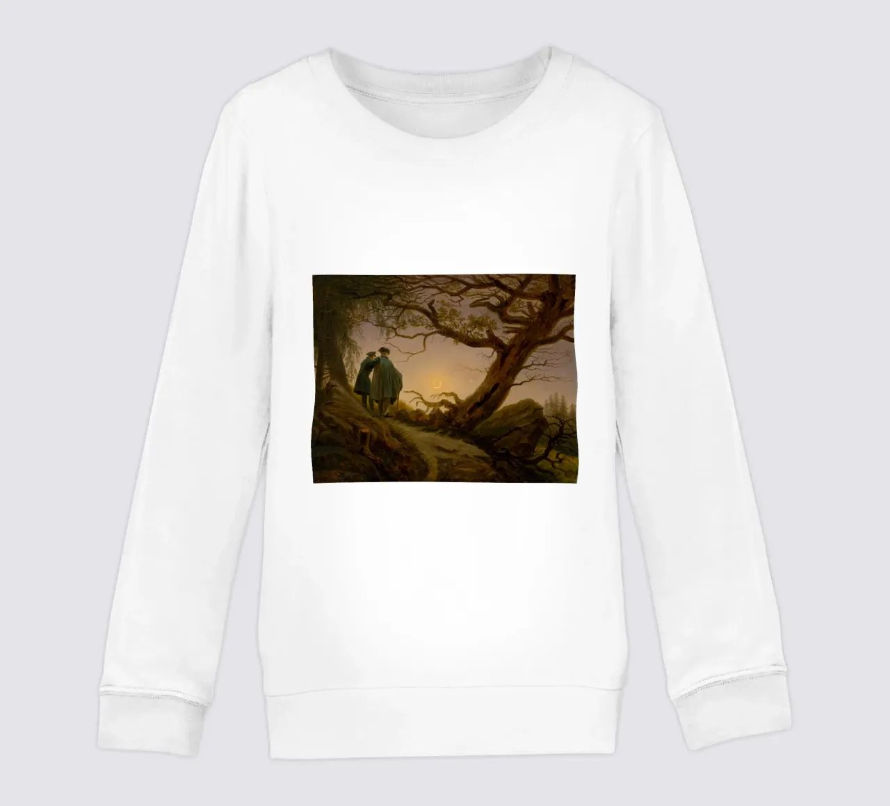 Caspar David Friedrich - Due uomini che contemplano la luna felpa bambino da Timeless Artworks