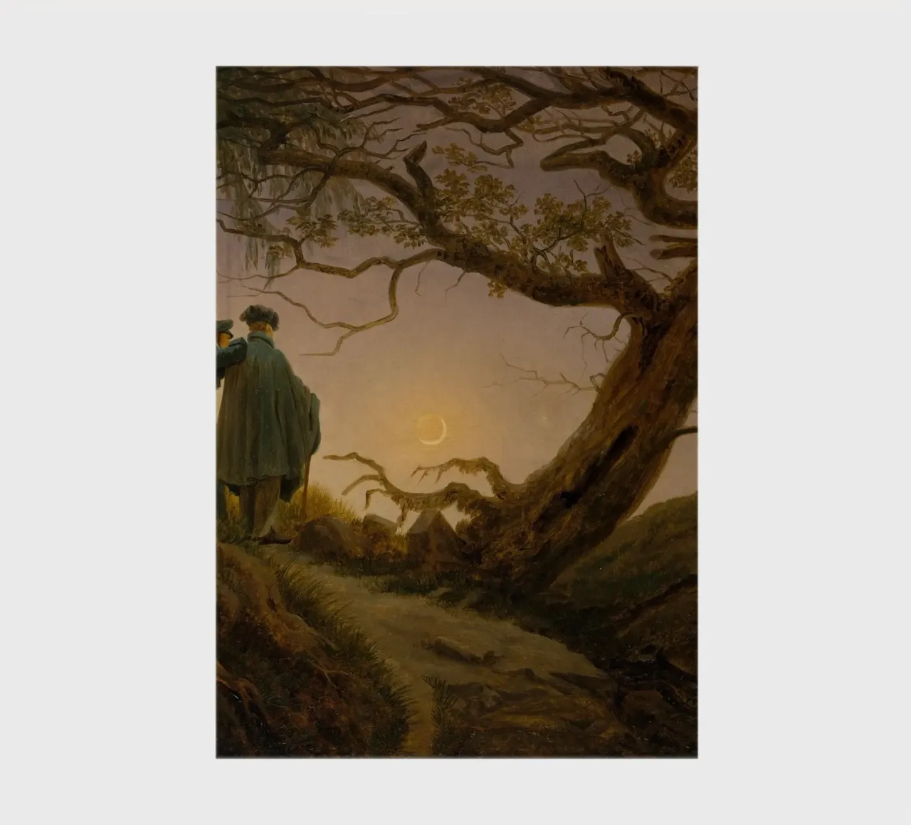 Caspar David Friedrich - Two Men Contemplating the Moon notebook by Timeless Artworks