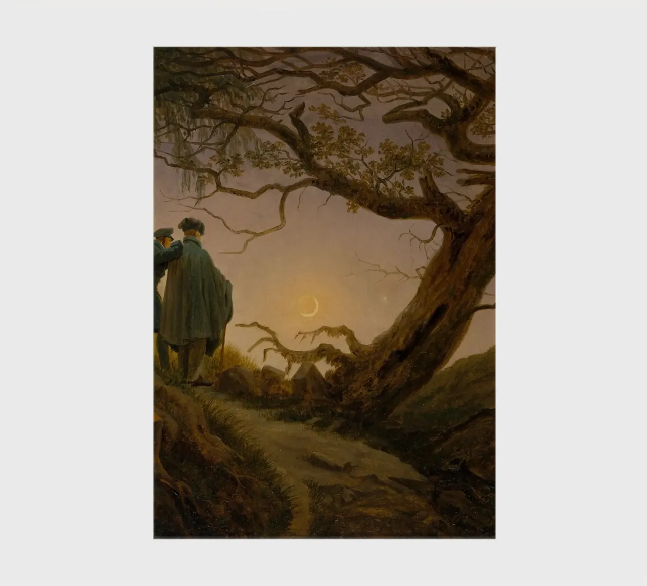 Caspar David Friedrich - Two Men Contemplating the Moon notebook by Timeless Artworks
