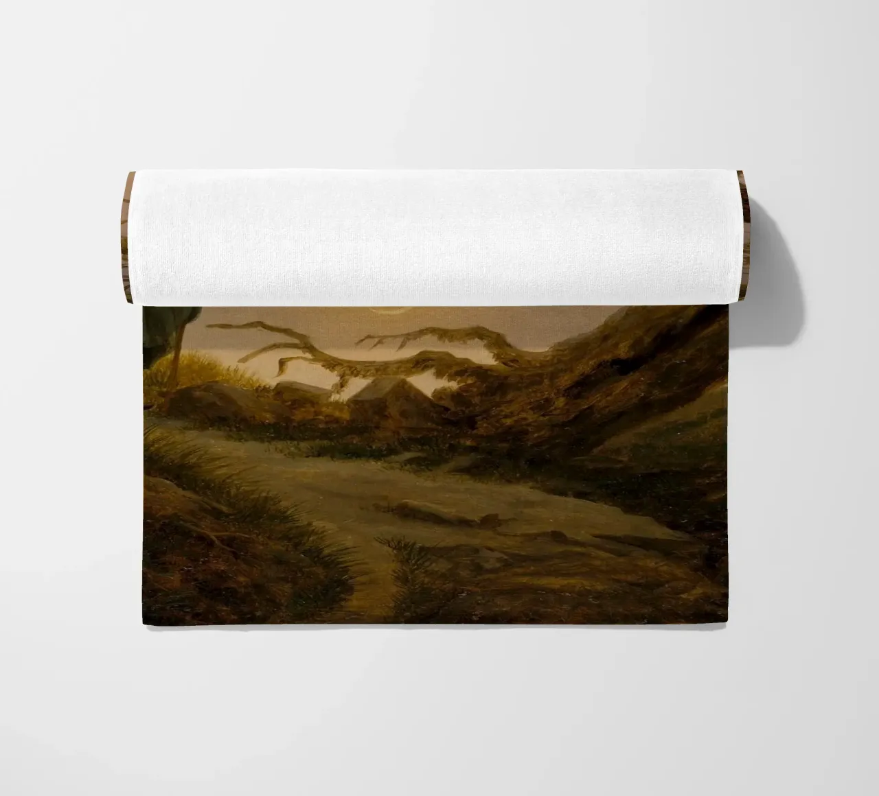 Caspar David Friedrich - Twee mannen die de maan aanschouwen strandhanddoek van Timeless Artworks