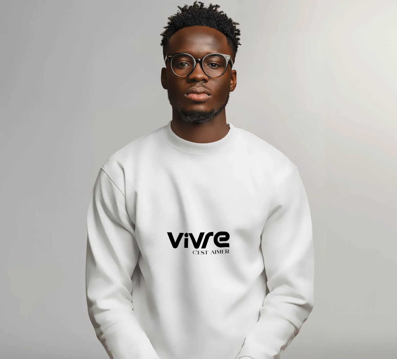 Vivre C'est Aimer Modern Minimalist Typography sweat de YV TYPOGRAPHY