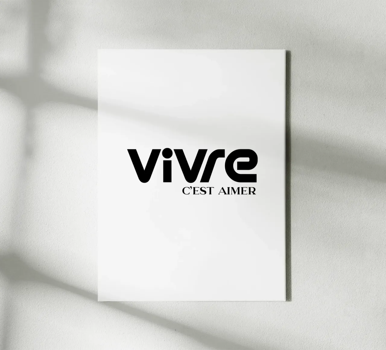 Vivre C'est Aimer Modern Minimalist Typography canvas by YV TYPOGRAPHY
