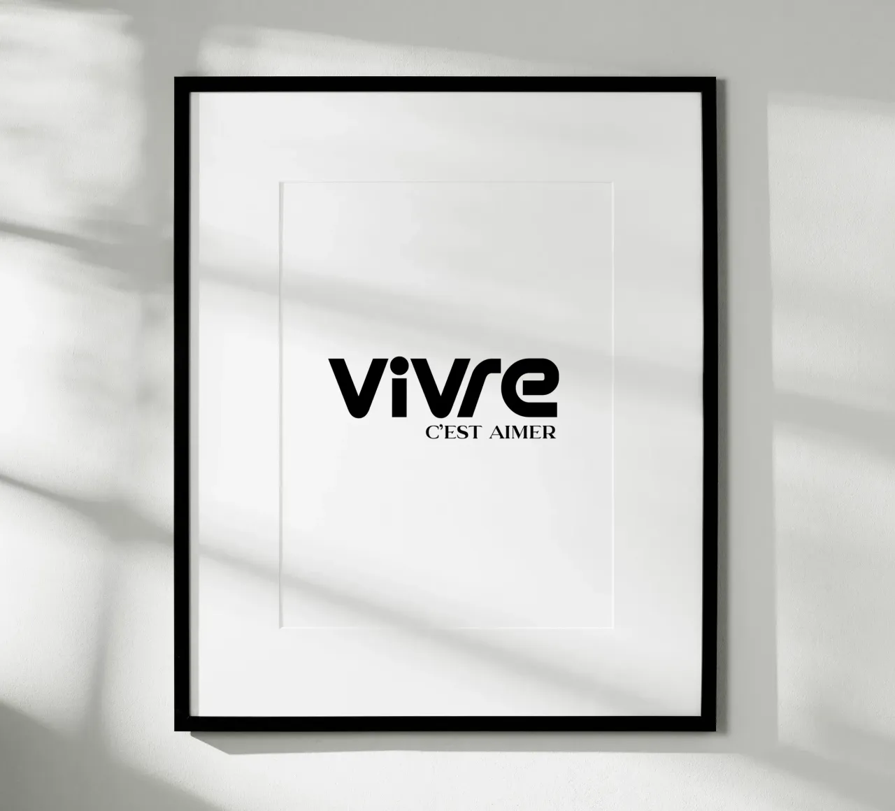 Vivre C'est Aimer Modern Minimalist Typography poster de YV TYPOGRAPHY
