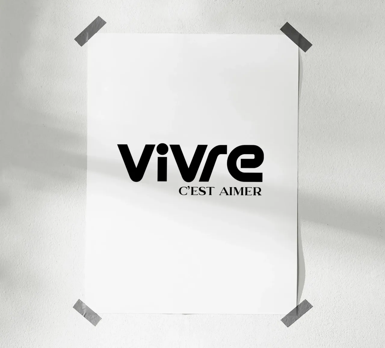 Vivre C'est Aimer Modern Minimalist Typography poster de YV TYPOGRAPHY