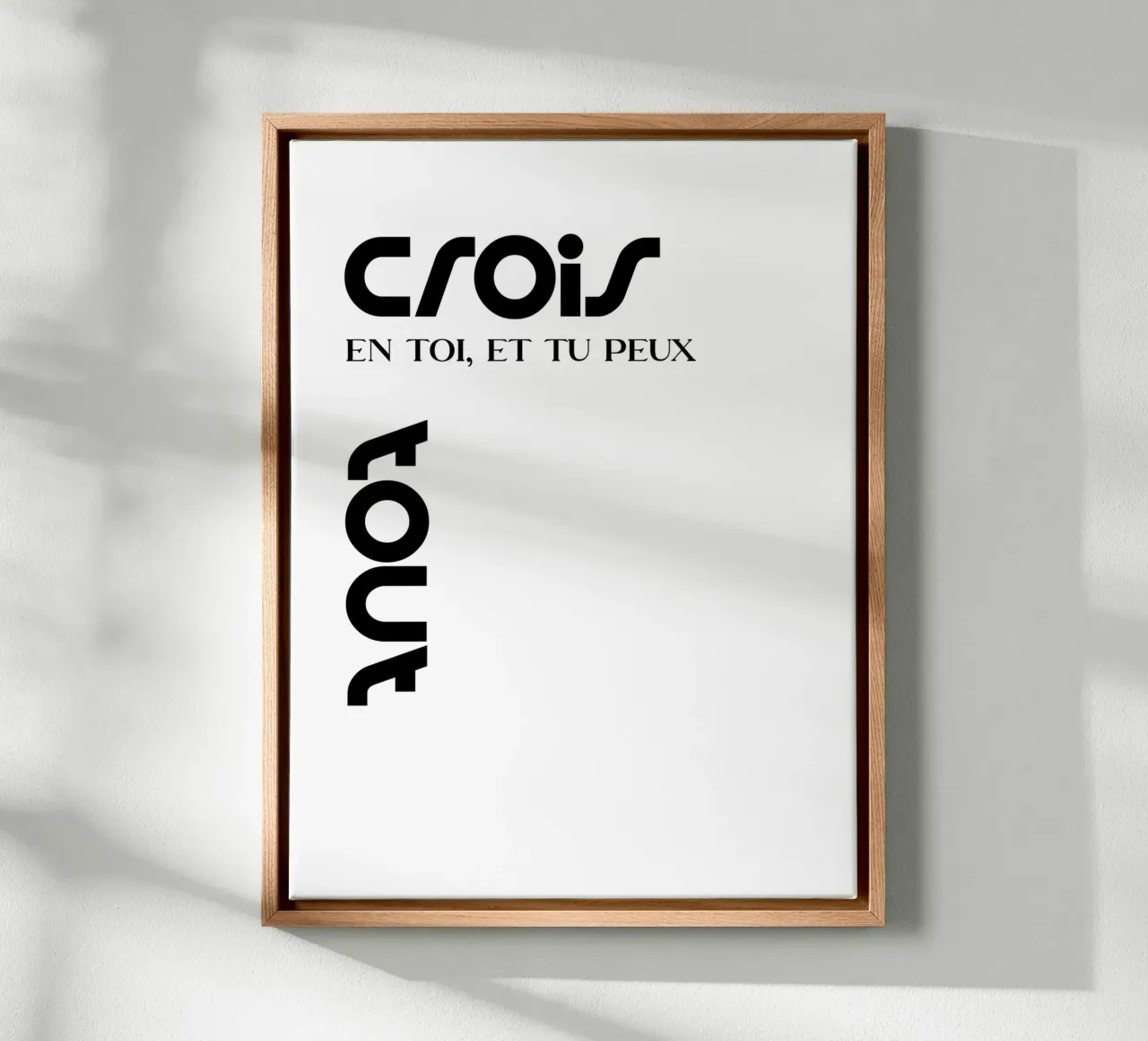 Believe In Yourself And You Can Tour Modern Typography canvas with Floater frame by YV TYPOGRAPHY