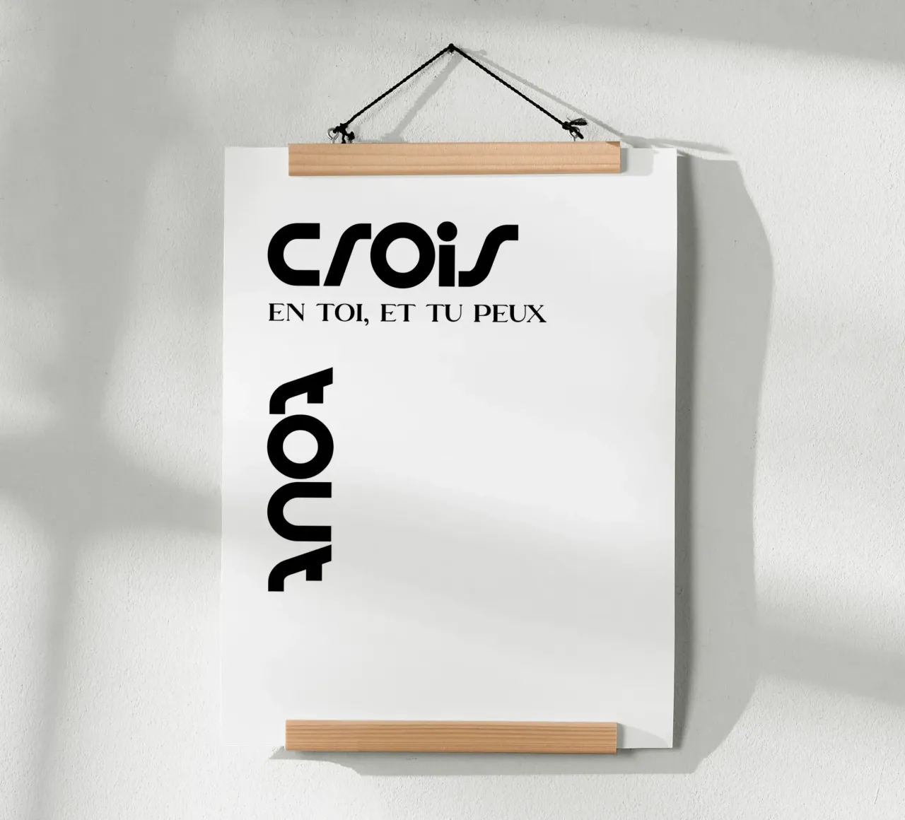 Credi in te stesso e puoi girare la tipografia moderna poster con telaio in plastica da YV TYPOGRAPHY