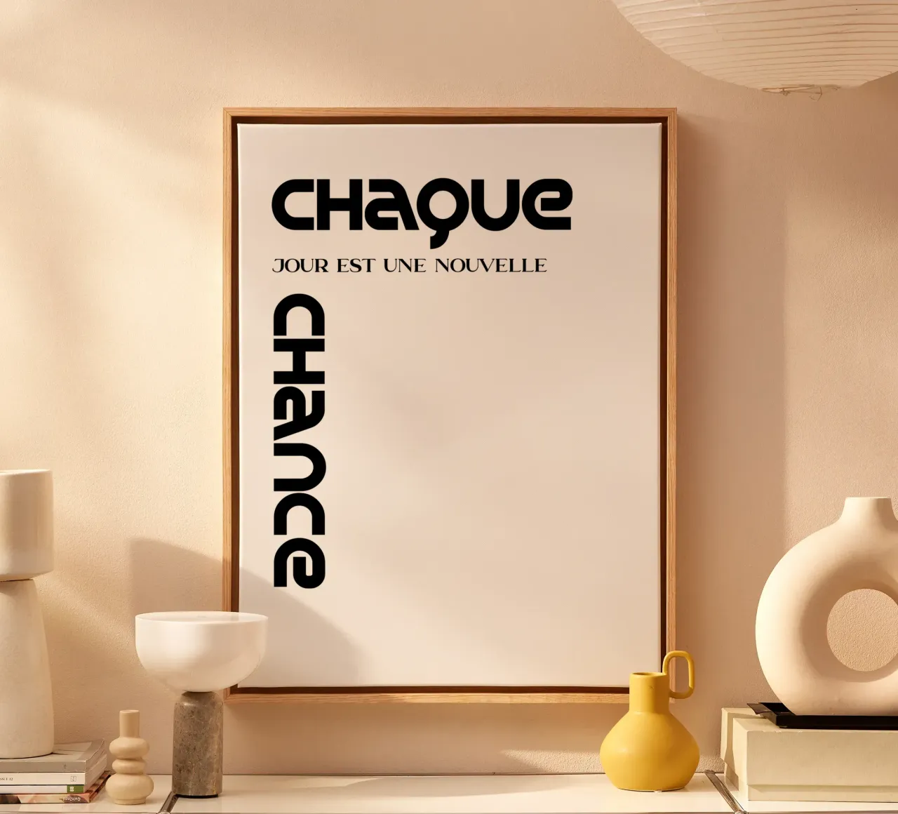 Every Day Is a New Chance canvas with Floater frame by YV TYPOGRAPHY