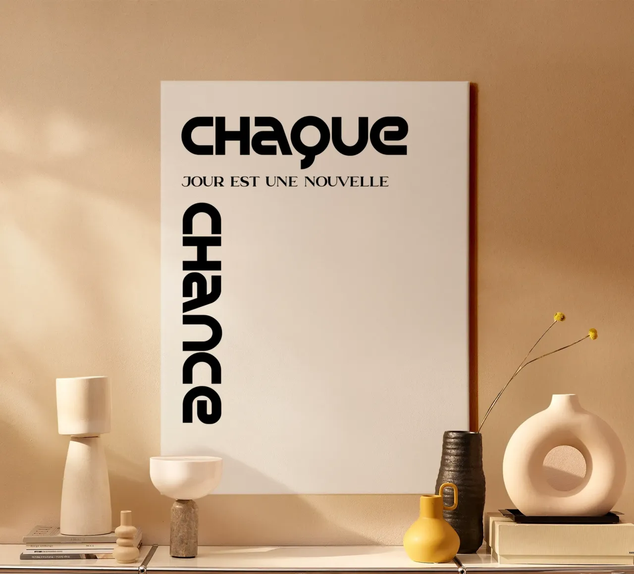 Every Day Is a New Chance canvas with Floater frame by YV TYPOGRAPHY
