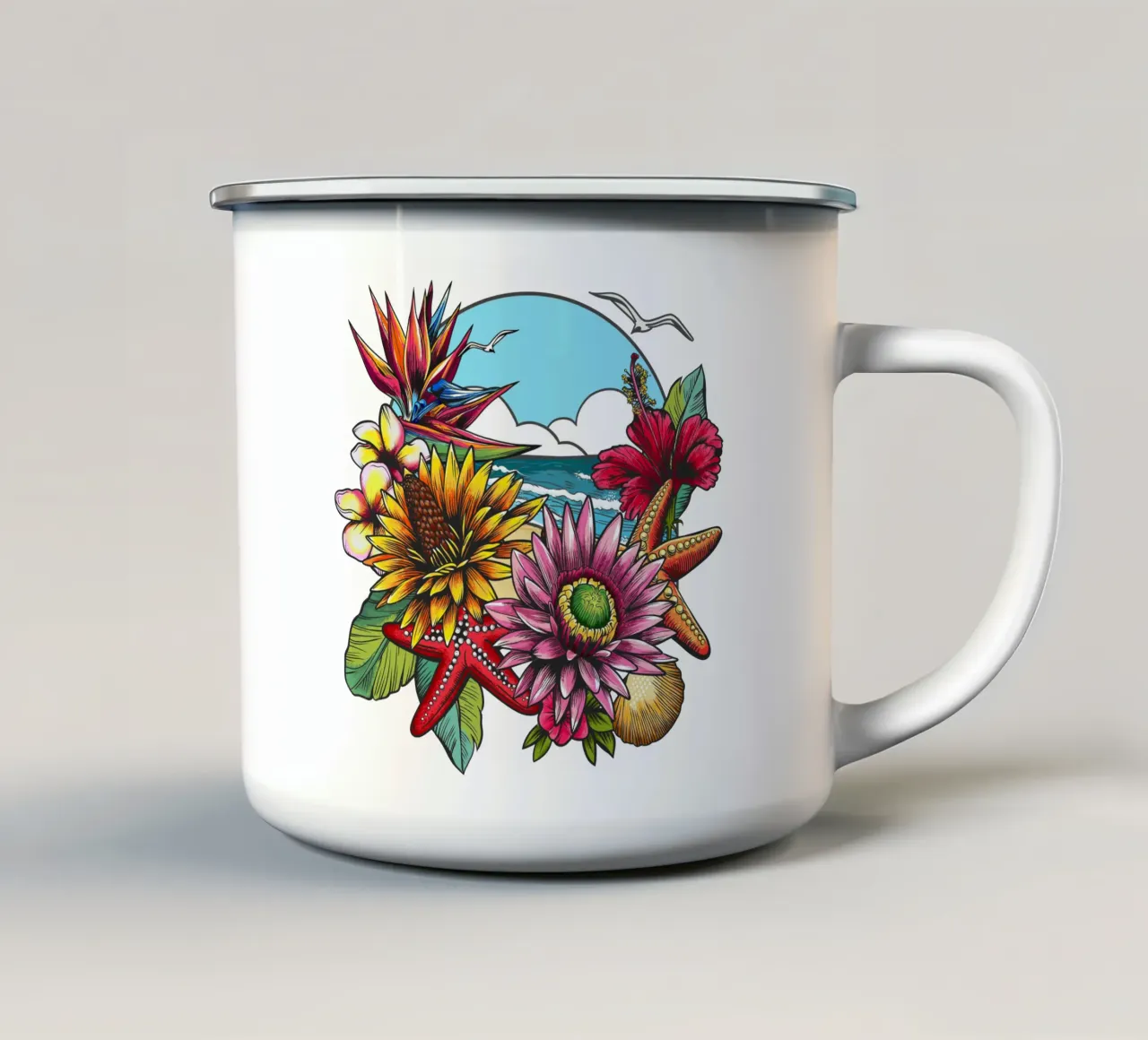 Golden Beach Composition tazza in smalto da Irina Tsaran