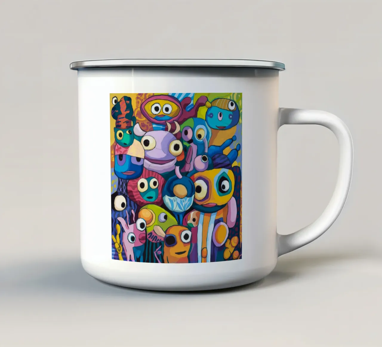 Creature colorate tazza in smalto da Monarco Virtuoso