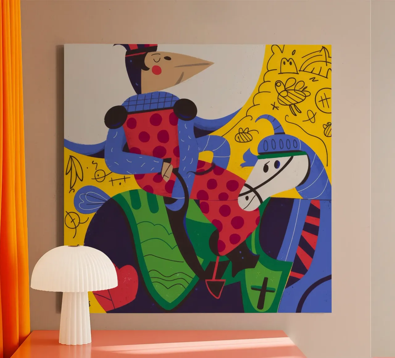 Dialoog tussen vogels canvas met Baklijst van Monarco Virtuoso