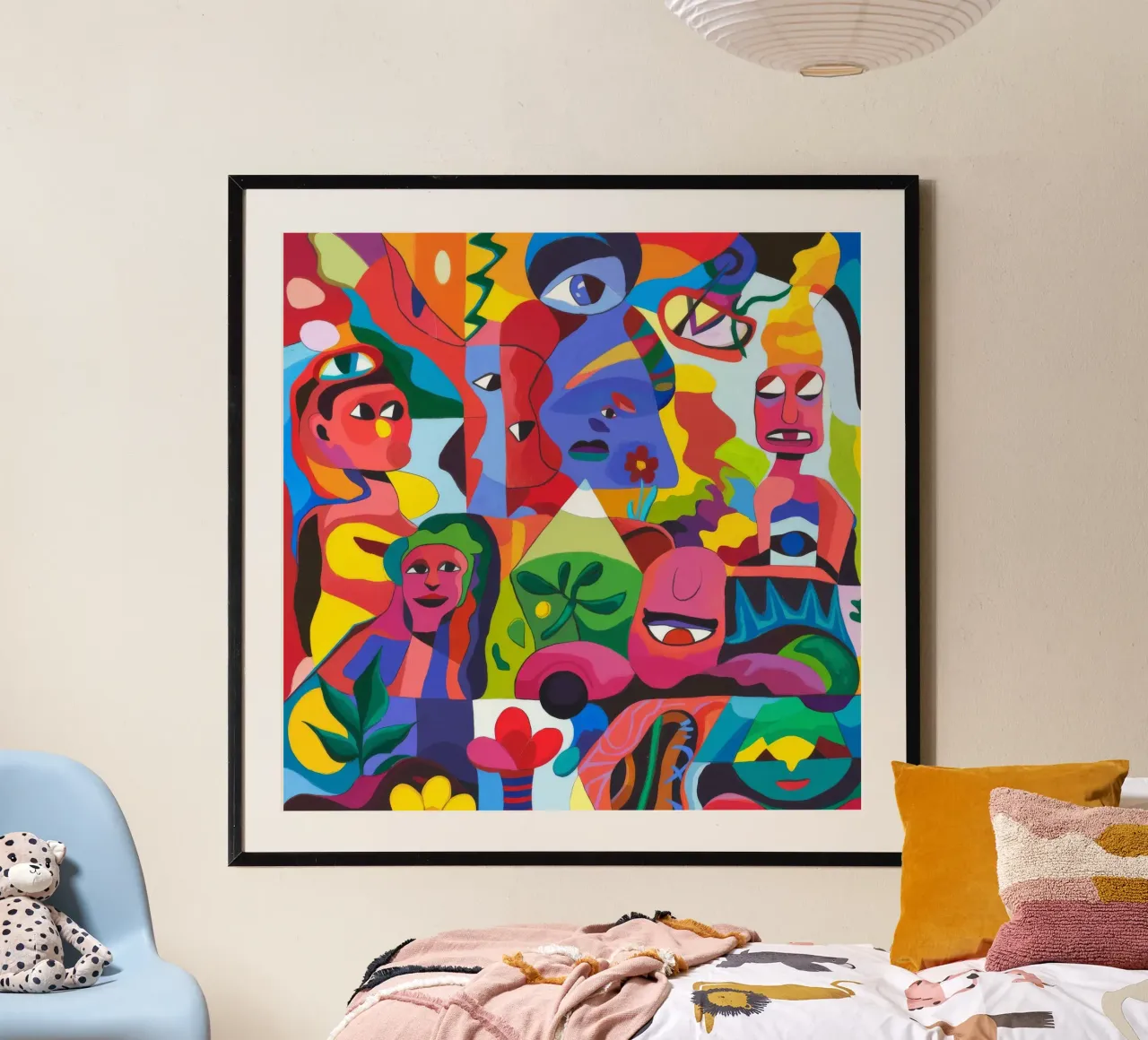 Lebendiges Mosaik Poster mit Kunststoffrahmen von Monarco Virtuoso