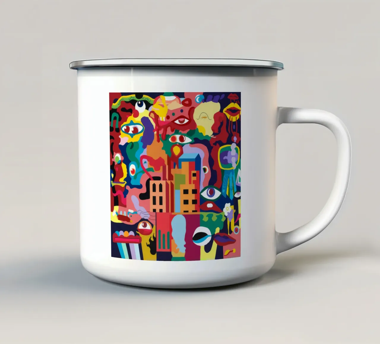 Urbane Abstraktion Emaille Tasse von Monarco Virtuoso
