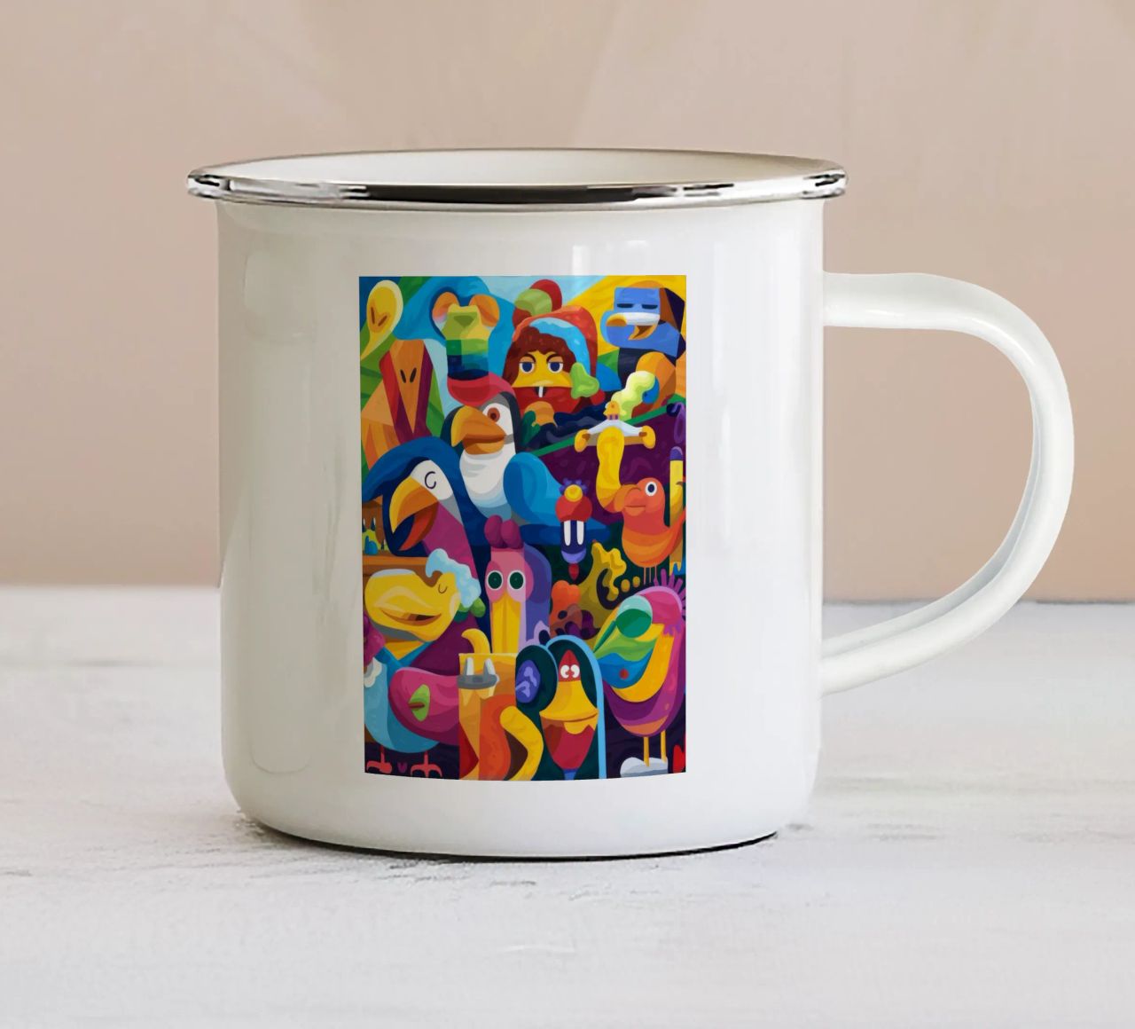 Sinfonia aviaria tazza in smalto da Monarco Virtuoso