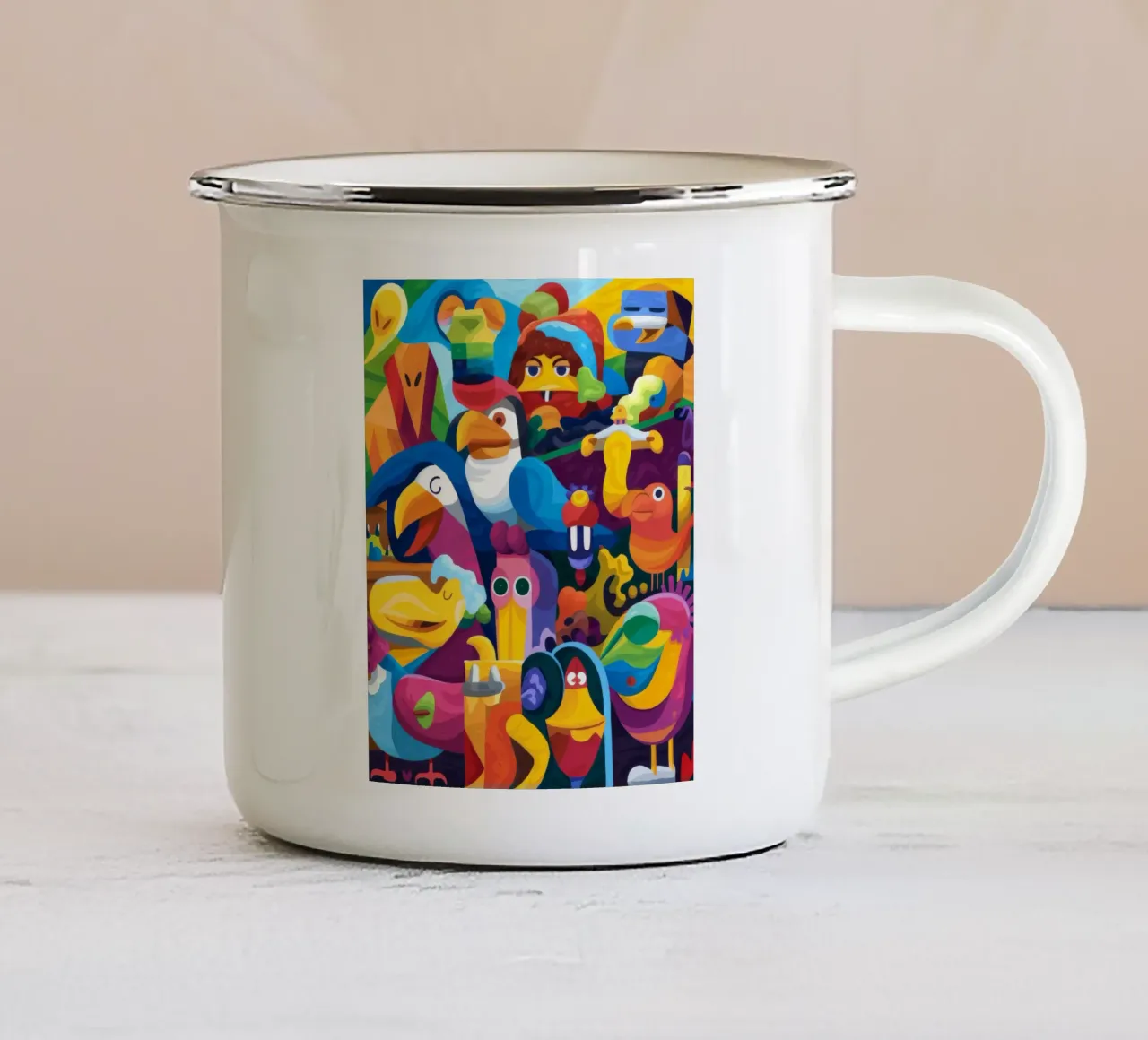 Avian Symphony enamel mug by Monarco Virtuoso
