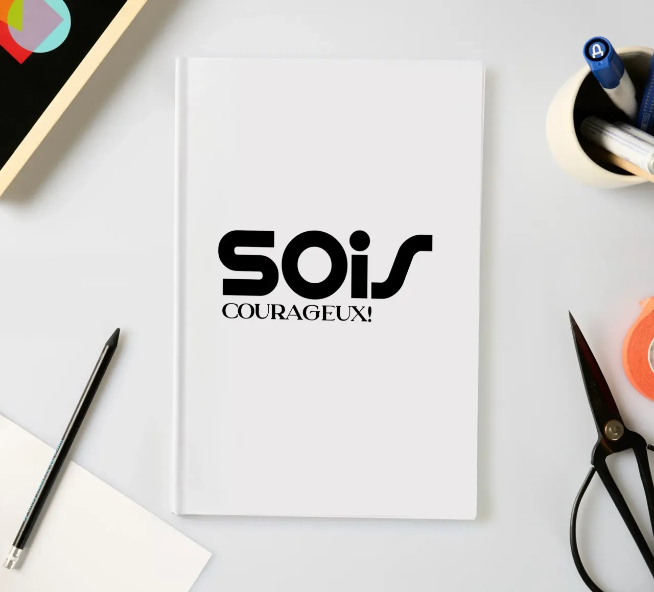 Sois Courageux Simple Minimalist Typography notebook by YV TYPOGRAPHY