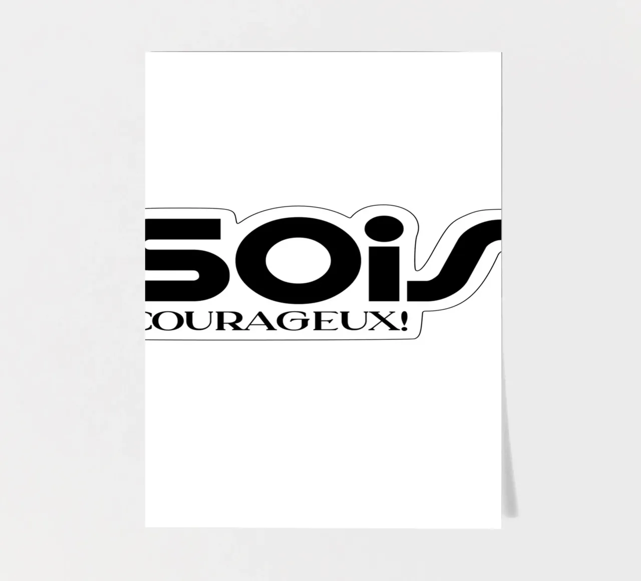 Sois Courageux Tipografia semplice e minimalista foglio adesivo da YV TYPOGRAPHY