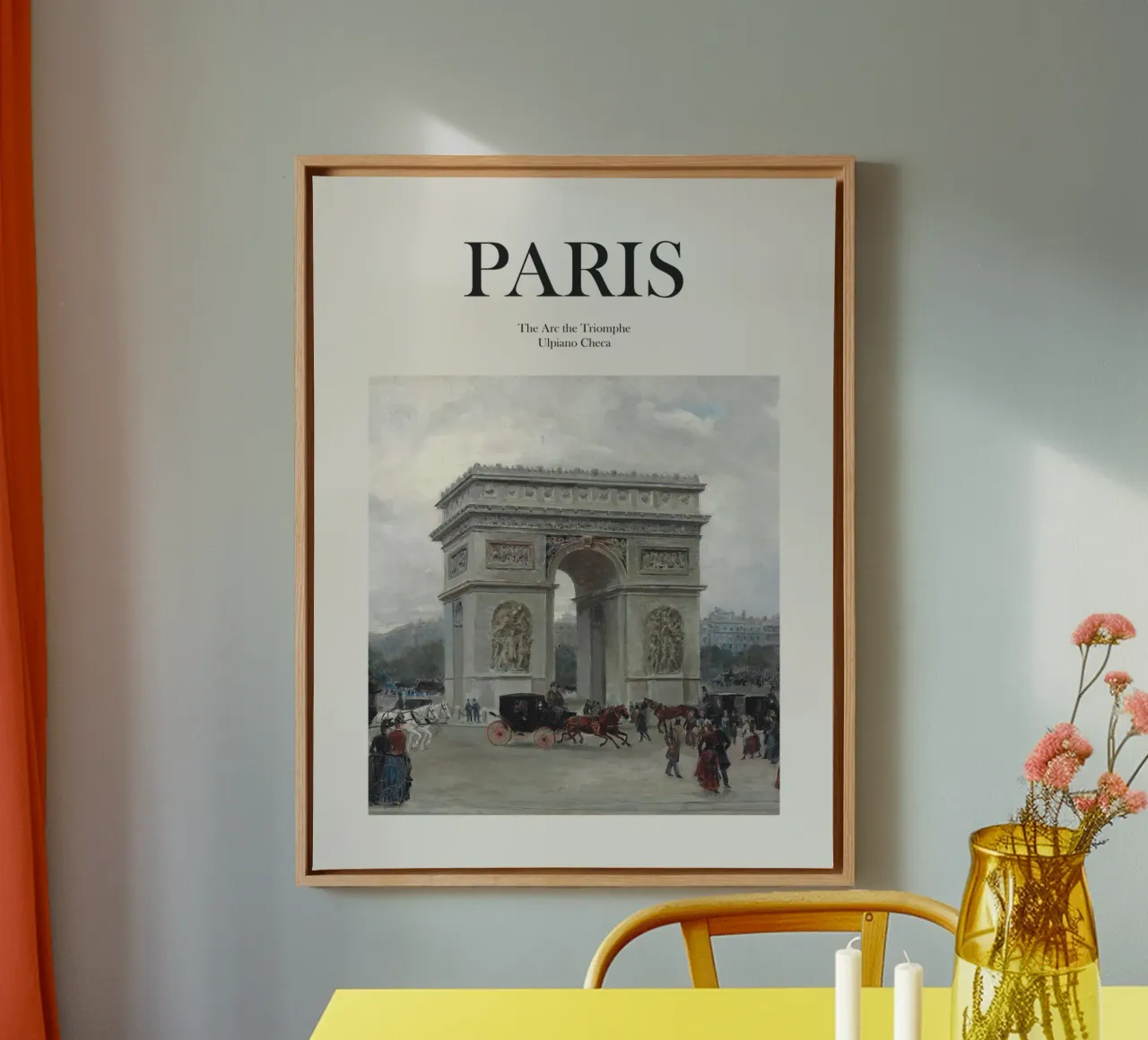 Parijs, Frankrijk canvas met Baklijst van Vintagrafica