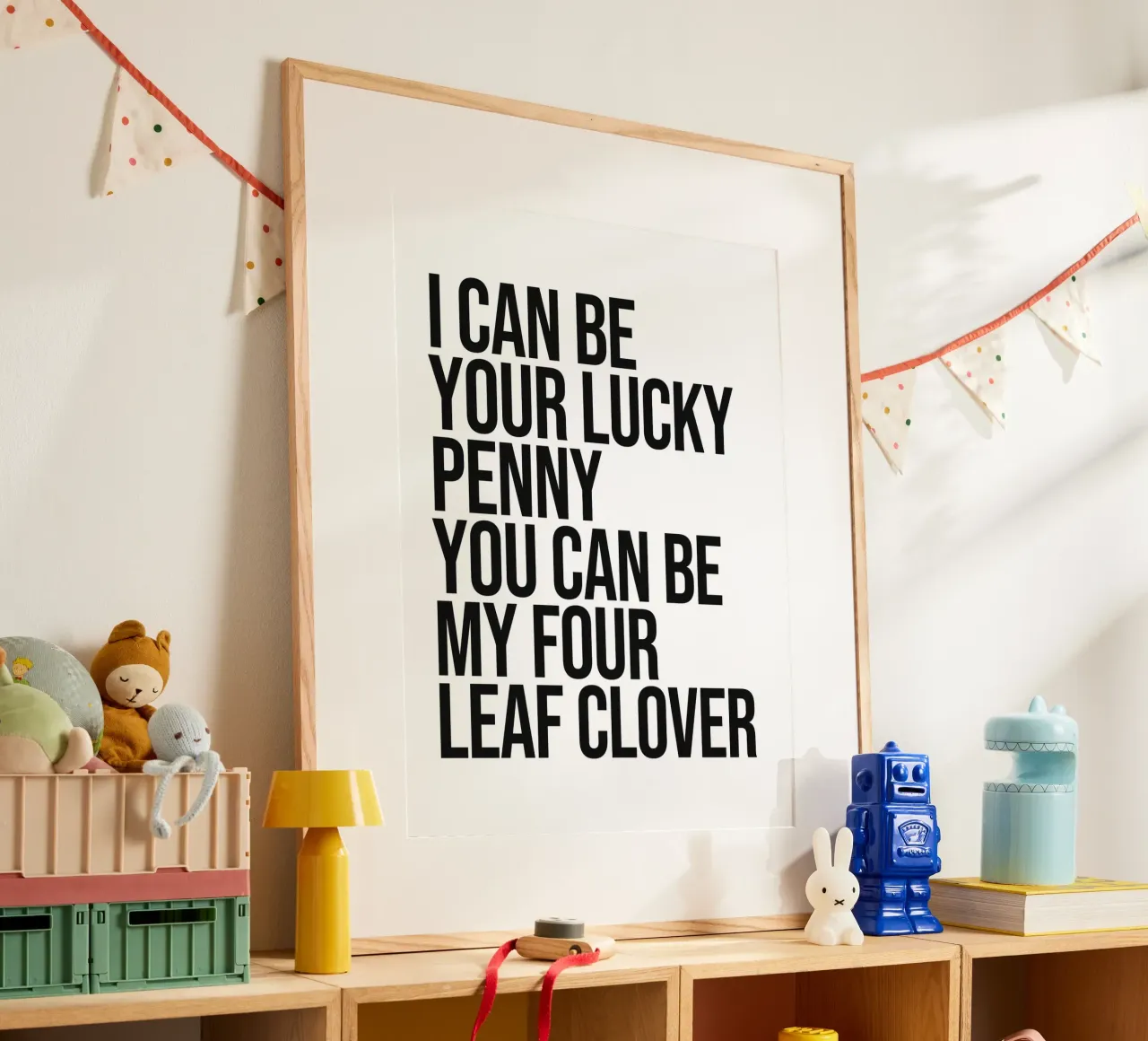 Posso essere il tuo penny fortunato citazione cool poster con telaio in plastica da Paigaam Studio