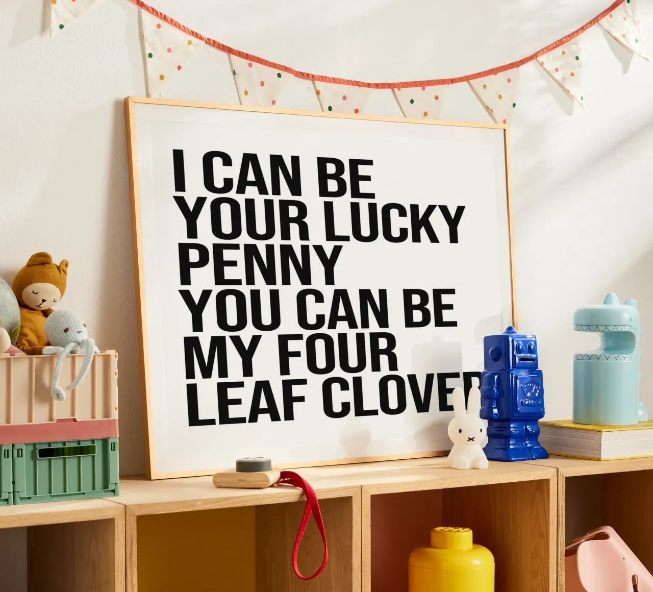 Posso essere il tuo penny fortunato citazione cool poster con telaio in plastica da Paigaam Studio