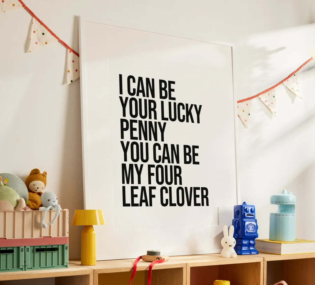 Posso essere il tuo penny fortunato citazione cool poster con telaio in plastica da Paigaam Studio