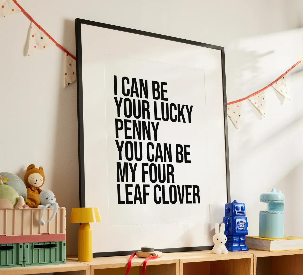 Posso essere il tuo penny fortunato citazione cool poster con telaio in plastica da Paigaam Studio