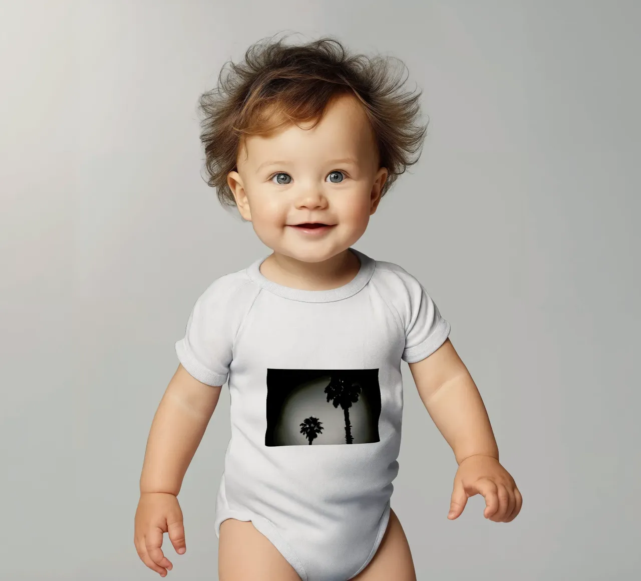 Why are palm trees so damn happy? body neonato maniche corte da Tal Paz-Fridman