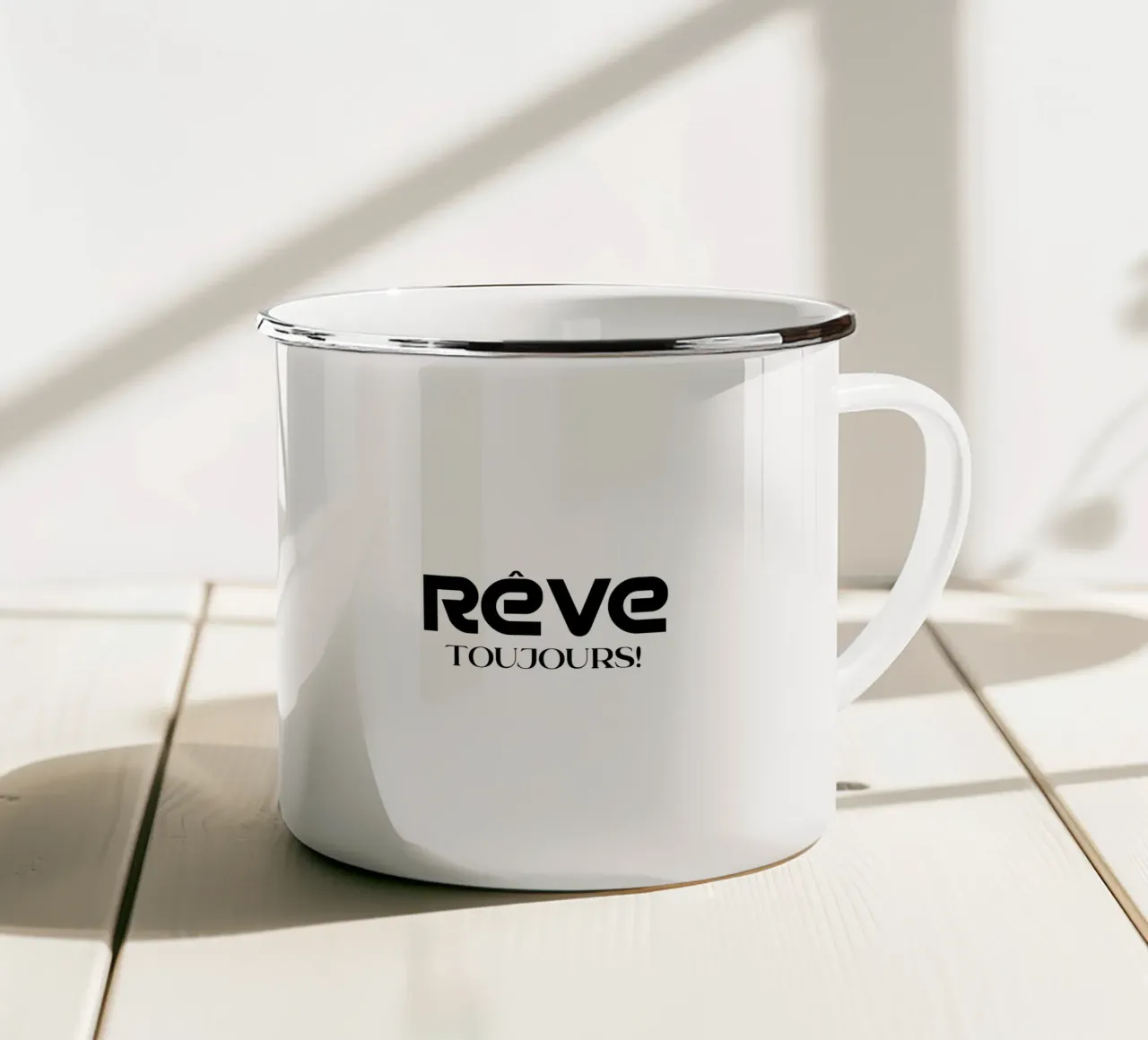 Reve Toujours Semplice Tipografia minimalista tazza in smalto da YV TYPOGRAPHY