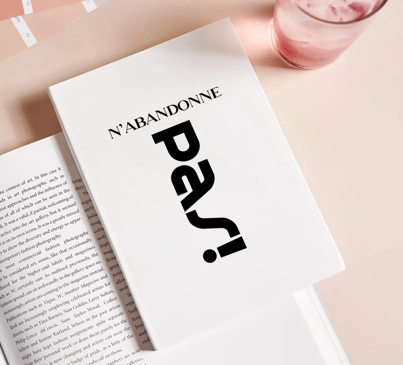 N'Abandonne Pas Modern Simple Typography notebook by YV TYPOGRAPHY
