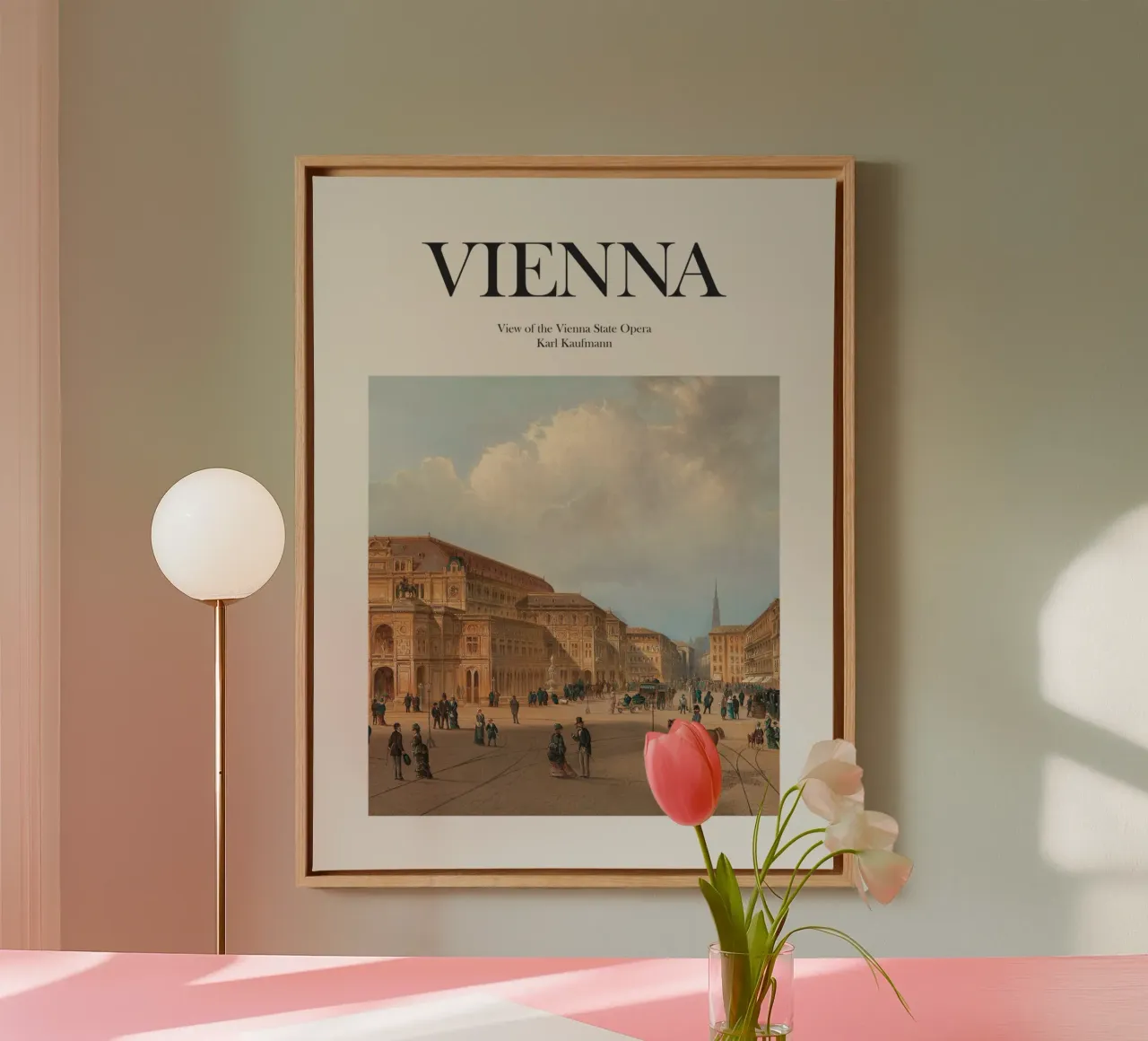 Wenen, Oostenrijk canvas met Baklijst van Vintagrafica