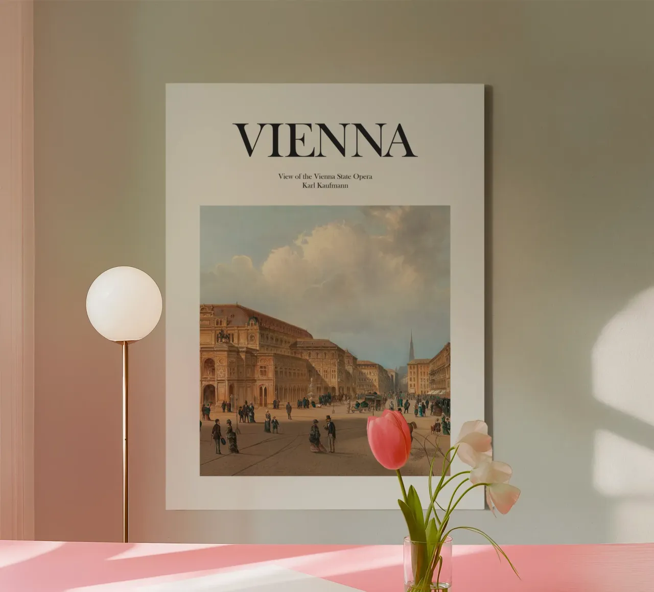 Wenen, Oostenrijk canvas met Baklijst van Vintagrafica