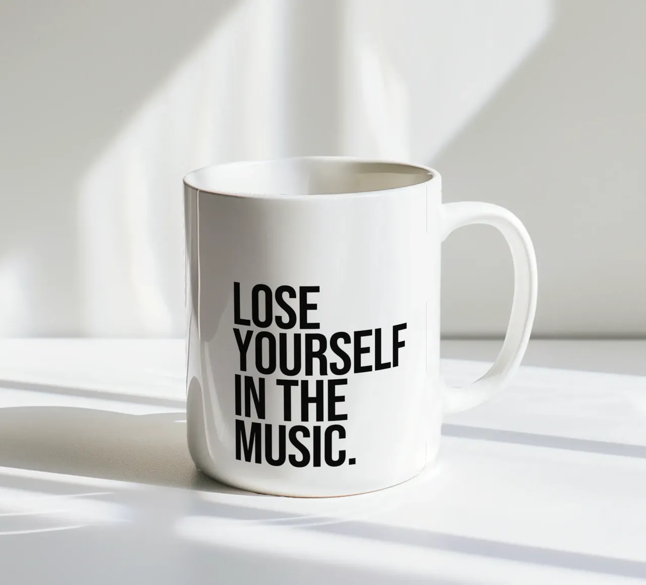 Lose Yourself In The Music Quote ceramic mug by Paigaam Studio