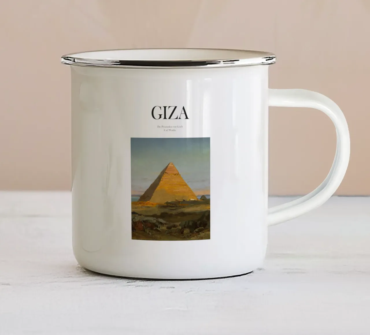 Giza, Egitto tazza in smalto da Vintagrafica