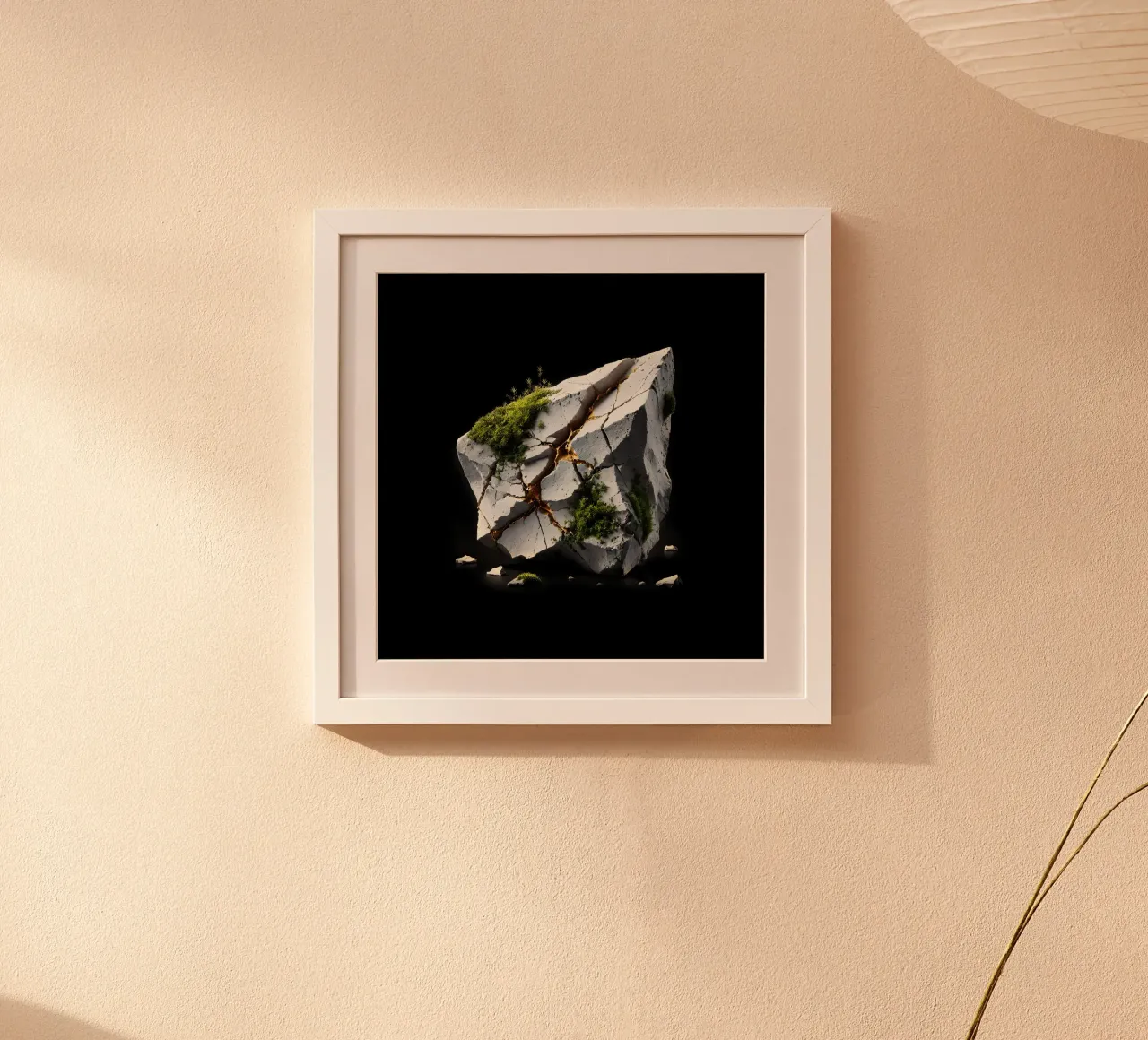 La pietra Kintsugi: l'arte della bellezza nell'imperfezione poster con telaio in plastica da scHio