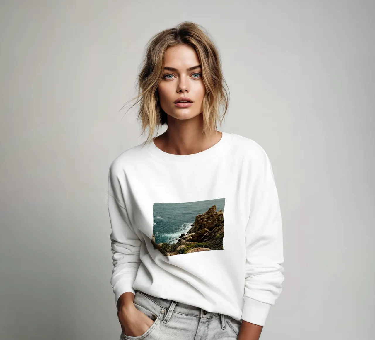 Rugged Coastline Serenity felpa da FujiPrints