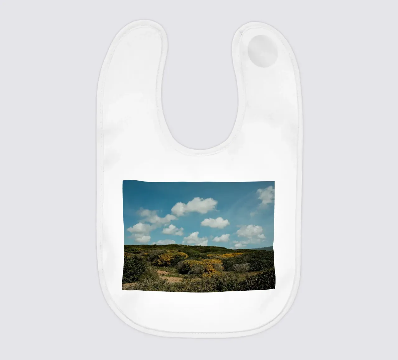 Golden Wildlands baby bib by FujiPrints